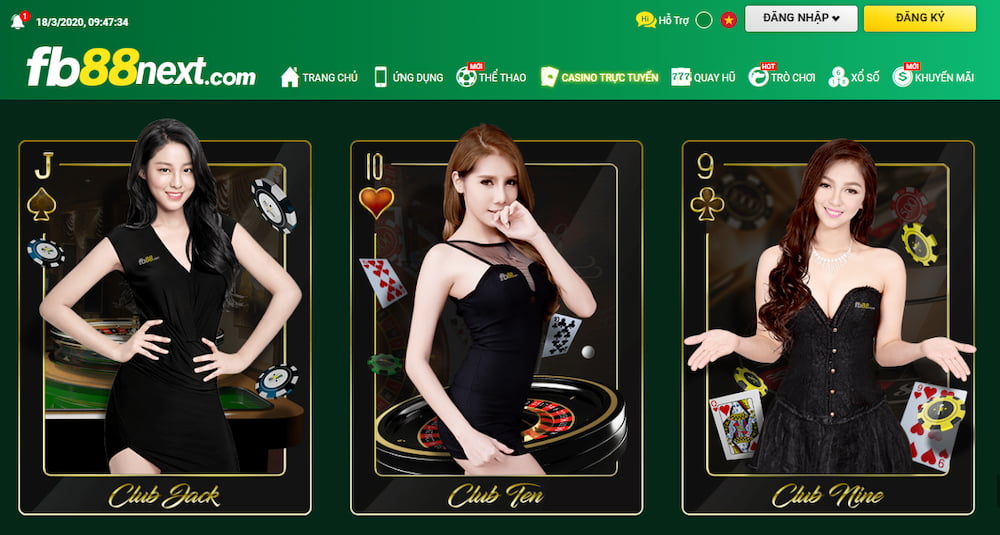 Các sảnh cược Casino có sẵn khi tham gia đánh bài online Fb88