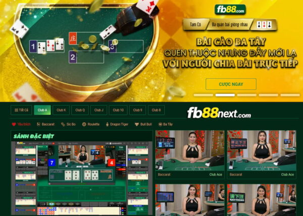 Sòng Casino trực tuyến tại FB88Club luôn đông nghịt